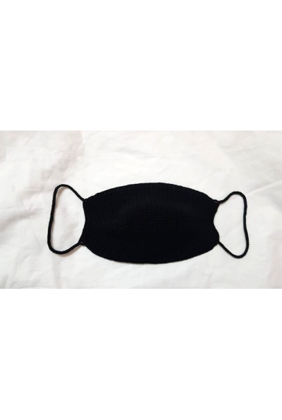 Happy Threads Handmade Crochet Cotton Masks- Black